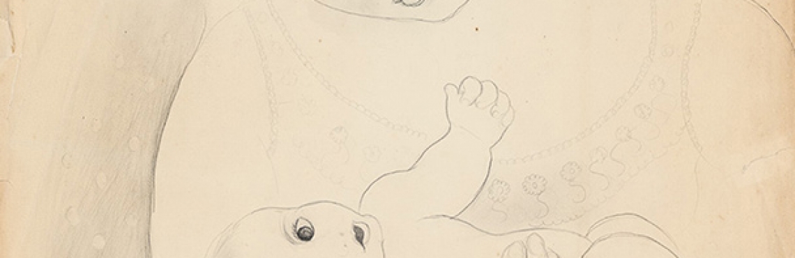  Sarah Affonso. Maternidade, 1935. Grafite sobre papel; 62,8×48 cm. Coleção particular. Foto: António Coelho.